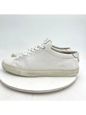 Goodman Brand Edge Lo-Top Men Size 11 All White Leather Sneaker Casual Shoes